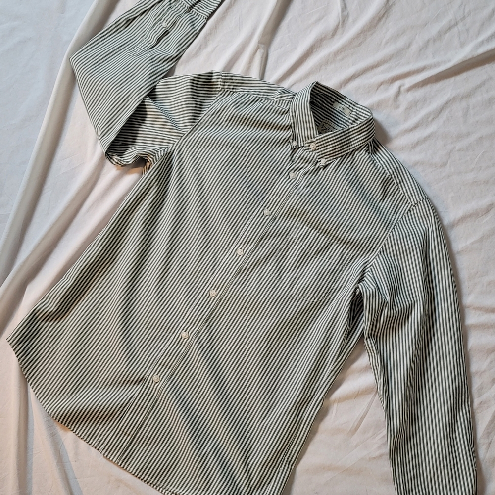 Slim stretch Secret Wash shirt in organic cotton